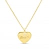 Collier personnalisé enfant médaille 14 mm cœur plat Plaqué Or