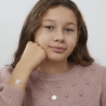 Bracelet chaînette enfant médaille 15 mm gravée en Argent