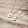 Collier homme gravé avec médaille carré, argent