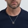Collier homme gravé avec médaille carré, argent