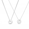 Duo colliers personnalisés homme femme médaille cible 15 mm argent