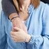Duo bracelets cordons personnalisés homme femme médaille losange argent