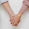 Duo bracelets cordons personnalisés femme - enfants cœur plaqué or