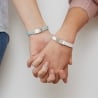 Duo bracelet en cuir plat, double tour avec boucle argentée personnalisable pour femme enfant