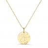 Collier personnalisé enfant médaille dessin ange, plaqué or