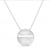 Collier personnalisé médaille striée 20 mm Argent