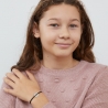 Bracelet cordon enfant médaille cible Argent 15 mm