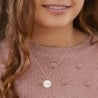 Collier enfant médaille dentelle gravée, argent