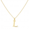 Collier charm petite lettre, plaqué or