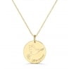 Collier personnalisé dessin colombe, plaqué or