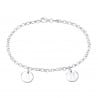 Bracelet gravé avec double médailles, argent