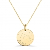 Collier astro médaille gravée Bélier, plaqué or