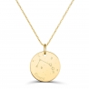 Collier astro médaille gravée Bélier, plaqué or