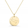 Collier astro médaille gravée Gémeaux, plaqué or