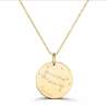 Collier astro médaille gravée Gémeaux, plaqué or