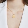 Collier astro médaille gravée Cancer, plaqué or