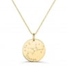Collier astro médaille gravée Vierge, plaqué or