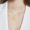 Collier astro médaille gravée Vierge, plaqué or