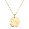 Collier astro médaille gravée Scorpion, plaqué or