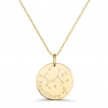 Collier astro médaille gravée Sagittaire, plaqué or