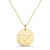 Collier astro médaille gravée Capricorne, plaqué or