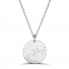 Collier astro homme médaille gravée Vierge, argent