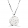 Collier astro homme médaille gravée Gémeaux, argent