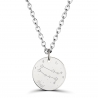 Collier astro homme médaille gravée Gémeaux, argent