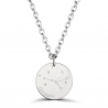 Collier astro homme médaille gravée Cancer, argent