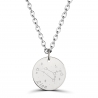 Collier astro homme médaille gravée Lion, argent