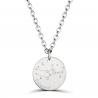 Collier astro homme médaille gravée Vierge, argent