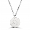Collier astro homme médaille gravée Balance, argent