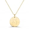 Collier astro médaille gravée Balance, plaqué or