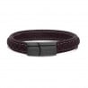 Bracelet homme personnalisé en cuir marron tressé