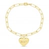 Bracelet trombone médaille coeur 14 mm Plaqué Or