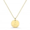 Collier personnalisé enfant médaille dessin poire, plaqué or