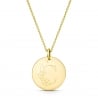 Packshot collier plaqué or avec médaille personnalisée lettre florale