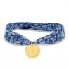 Bracelet personnalisé liberty ruban avec médaille 15 mm Plaqué Or