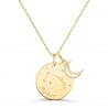 Collier personnalisé plaqué or avec signe astro et pendentif lune.