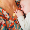 Collier personnalisé dessin bébé fille, plaqué or