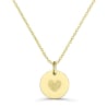Collier personnalisé dessin empreinte coeur, plaqué or