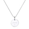 Collier personnalisé enfant prénom gravé avec fleur, argent