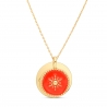 Collier grande médaille et son médaillon étoile orange