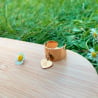 Bague ajustable avec charm coeur gravé, acier inoxydable