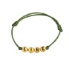 Bracelet cordon enfant personnalisable lettres dorées et noires