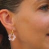 Boucles d’oreilles fleur en résine, acier inoxydable