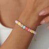 Bracelet enfant en perles Heishi, lettres colorées