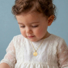 Collier enfant personnalisé baptême dessin Chrisme, plaqué or
