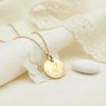 Collier enfant personnalisé baptême dessin Prière, plaqué or
