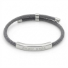 Bracelet homme cordon et plaque acier